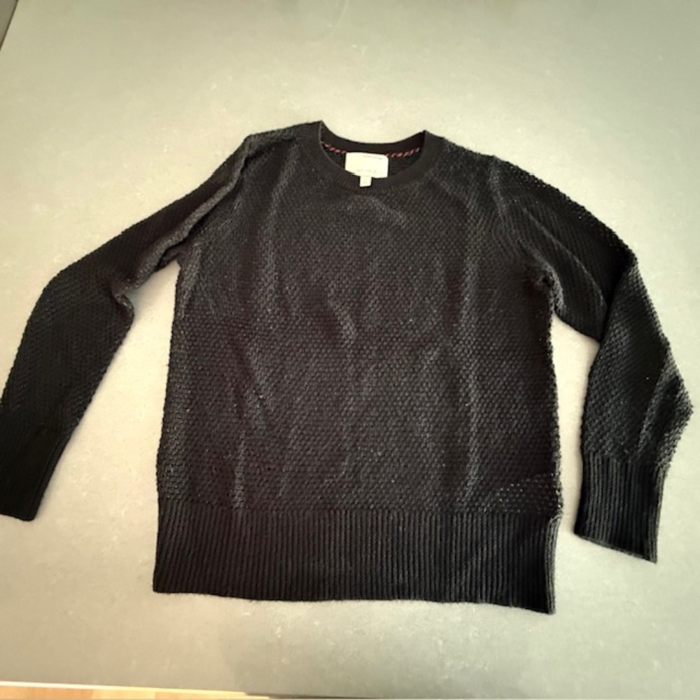 Banana Republic Heritage Collection Large Black Waffle Knit Pullover Sweater